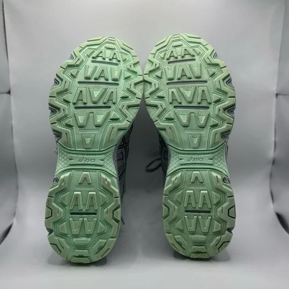 Asics Women's Athletic Shoes in Light Gray with Mint and Coral Accents - Picture 3 of 7